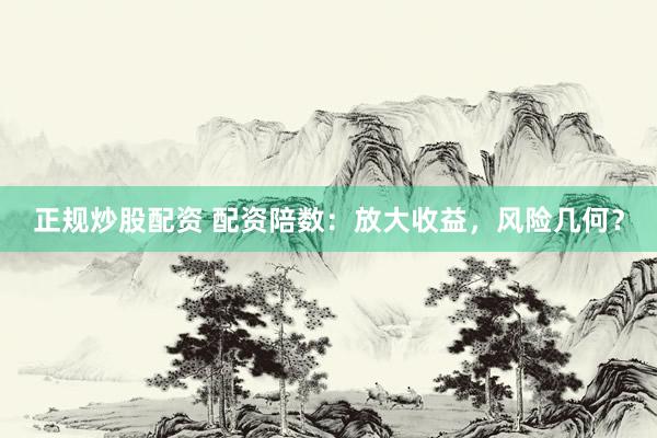 正规炒股配资 配资陪数：放大收益，风险几何？