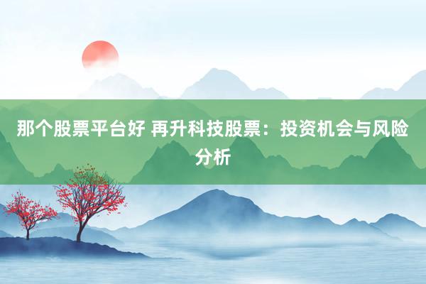 那个股票平台好 再升科技股票：投资机会与风险分析