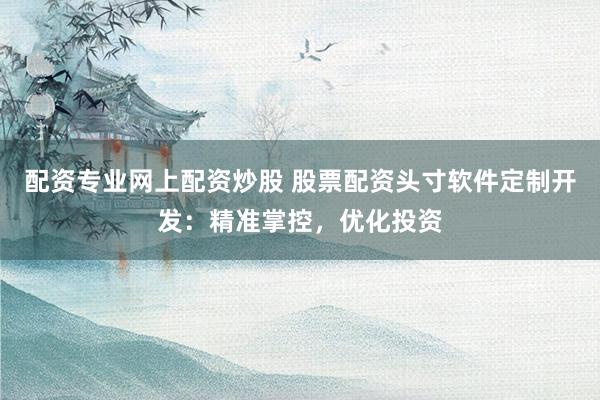 配资专业网上配资炒股 股票配资头寸软件定制开发：精准掌控，优化投资