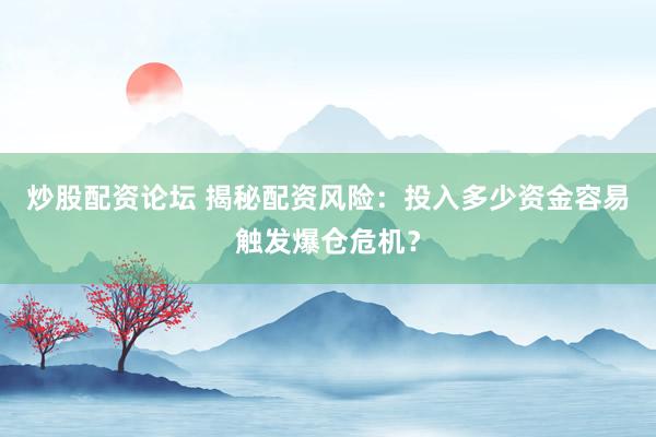 炒股配资论坛 揭秘配资风险：投入多少资金容易触发爆仓危机？