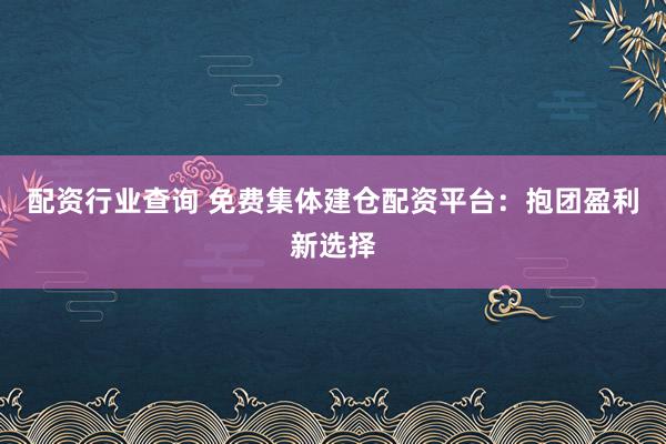配资行业查询 免费集体建仓配资平台：抱团盈利新选择